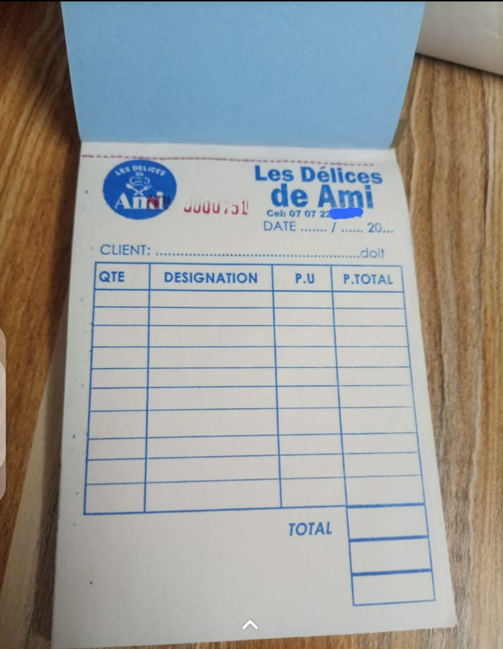 Reçu Autocopiant (Carnet)